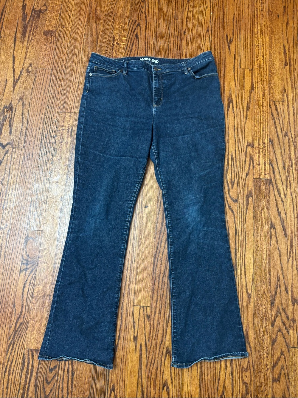 Lands' End Women's Dark Blue Bootcut Jeans